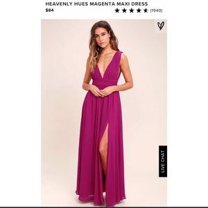 LULUS HEAVENLY HUES MAGENTA MAXI DRESS